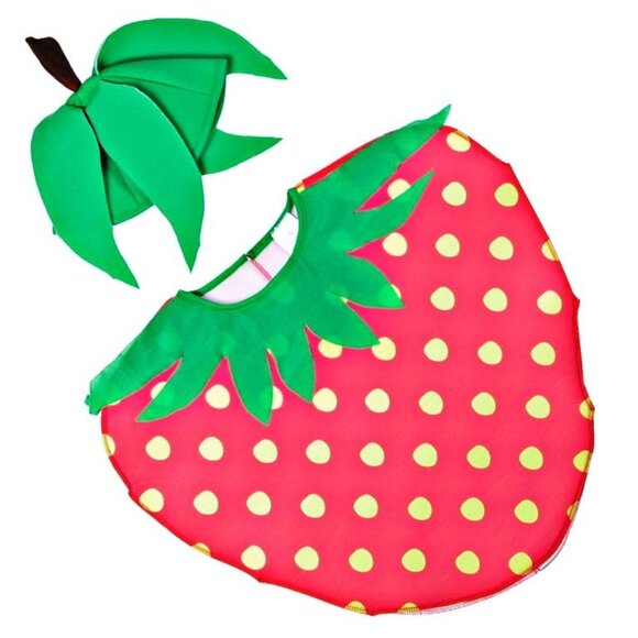 Hauntloook Kids Sweet Strawberry Halloween Costume Unisex Dress Up Pullover Set - Picture 4 of 6